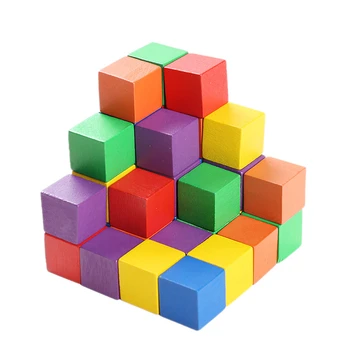 50pcs DIY Drevené Hračky, Puzzle 2cm Montessori Drevené Stavebné Bloky Začiatku Vzdelávania, Vzdelávacie Hračky Pre Dieťa Dary