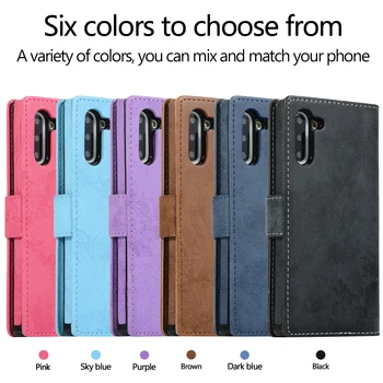 S10e vyklápací Kryt Pre Samsung Galaxy Note 20 10 S20 Ultra S8 S9 Plus S6 Okraja Telefónu Prípade Retro Kožené Peňaženky 2v1 Odnímateľný Shell