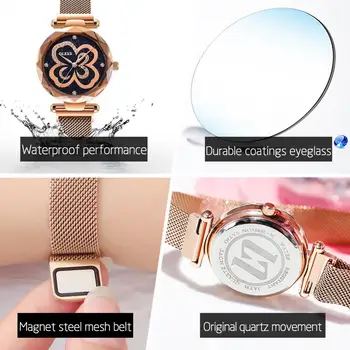 OLEVS Ženy Sledovať Ultra-tenké Jednoduché Magnetické Ženy Hodinky TOP Značky Luxusné Náramkové hodinky Quartz Žena Hodiny relogio feminino