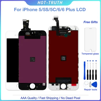 1PCS OEM LCD Displej pre iPhone 5 5s 5c 6 6 Plus AAA Displej Digitalizátorom. Dotykový Displej Pre-Montáž Testované+Nástroje+Tvrdené Sklo