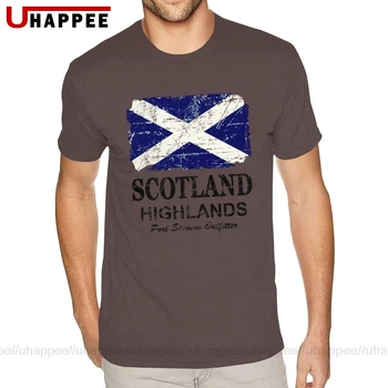 Vlastné Tričko Tlač Škótsko, Škótsky Flag T Shirt Mens 3-6XL Krátke Rukávy Black Round Neck T-Shirt
