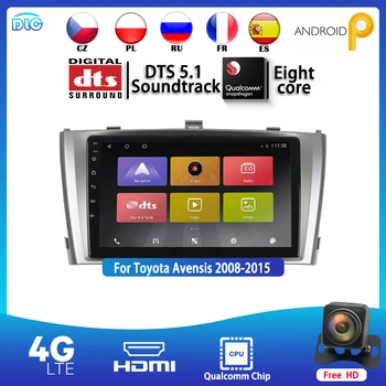 DLC Čip Qualcomm 1280*720 10 inch IPS Android 9.0 GPS Stereo FM/RDS DTS BT, WIFI+4G Na Toyota Avensis 4+64 G DSP Auto Prehrávač Médií