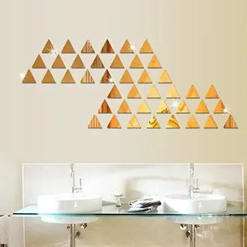 Trojuholníkové nápravy zrkadlo dekoratívne steny pripojené diY pyramídy wall art 3D yak zrkadlo nástenné zrkadlo vložiť