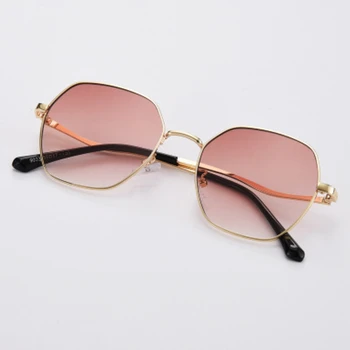 Nové Retro Mnohouholník Slnečné Okuliare Pre Ženy 2021 Luxusné Značky Dizajnér Vintage Kovové Slnečné Okuliare Muži Móda Tichom Odtiene Eyewears