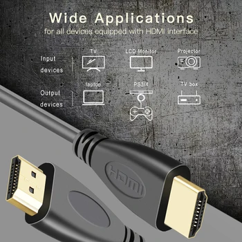 HDMI 1.4 kábel 4K 1080P Samec Samec High Speed video Kábel 1m 2m 3m 5m káble 3D pozlátené Kábel pre HDTV XBOX PS3 HDMI 1.4