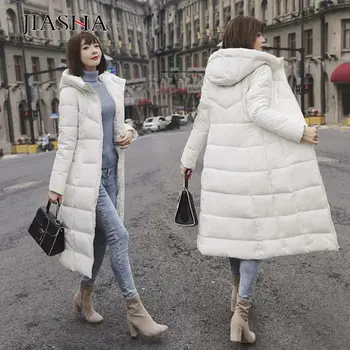 Móda ženy nadol bunda 2021 nové dlho zahusťovanie teplé zimné bundy žena náter farbou slim bunda žena zimné parkas