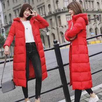 Móda ženy nadol bunda 2021 nové dlho zahusťovanie teplé zimné bundy žena náter farbou slim bunda žena zimné parkas