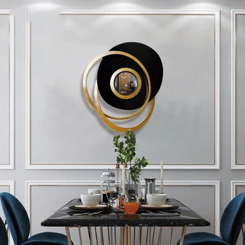 Európska Luxusné Kovaného Železa Abstraktné Geometrické Stene Visia Dekoratívne Zrkadlo Domov Verandu, Obývaciu Izbu Nástennú Maľbu Nálepky Remeslá