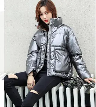 2020 Zimné Plus Veľkosť 2XL Bunda Ženy Vetrovka Teplá Bavlnená Kabát Žena na Zips, vrchné oblečenie Hrubé Bežné Vatovaný Kabát Streetwear