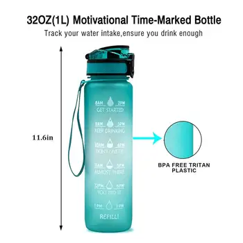 Motivačné Fľaša na Vodu s Časom Značku Nepresakuje Fľaše pre Fitness Športy Motivačný Fľaša na Vodu s Časom Značku