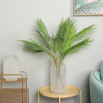 Tropické Umelé Rastliny Listy pre Dekorácie Smrek Jedľa Palm Kokosový Leaf Bonsai Krytý Nordic Konáre Stromov Ozdoby