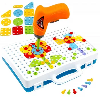 Hračka vŕtať deti vŕtať skrutka matica puzzle DIY skrutka húb nechtov hračka mozaiky, puzzle dizajn budovy hračka