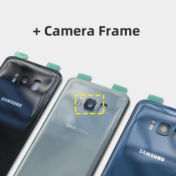 Pre Samsung Galaxy S8 Plus S8 s8+ Zadné sklo Zadný Kryt Bývanie kryt Batérie Náhradné+Fotoaparát Rám G955 G955F G950 Späť sklo
