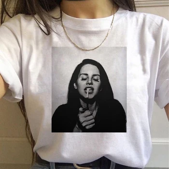 Estetické Tričko Kórejský Štýl Top Tees Žena Lana Del Rey Harajuku Ullzang T Shirt Ženy Zábavné Vytlačiť Fanúšikov