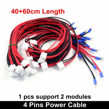 10pcs/veľa 4 Piny 60+40 cm Dĺžka LED Displej Napájací Kábel, Napájací kábel pripojte v Horizontálnom Smere medzi P4 P5 P8 P10 Moduly