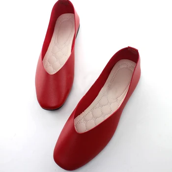 2019 Ženy Bytov Kožené Topánky Ženy Loafer Ploché Topánky Na Platforme Chaussures Femme