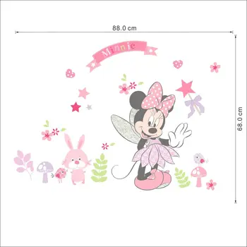 Disney Minnie Mouse Roztomilý Králik Stenu Nálepka Pre Deti Detská Spálňa Príslušenstvo Obývacia Izba Roztomilý DIY Plagát Domov Odtlačkový