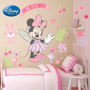 Disney Minnie Mouse Roztomilý Králik Stenu Nálepka Pre Deti Detská Spálňa Príslušenstvo Obývacia Izba Roztomilý DIY Plagát Domov Odtlačkový
