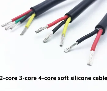 Extra Mäkký Silikónový Drôt Oplášťované Drôt 2 core core 3 4 jadro 0.5 1.5 Námestie Vysokej Teplote Odolné Multi-core Mäkké Kábel
