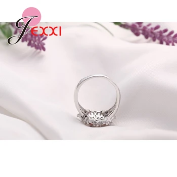 Módne Šperky Strany Prst Krúžok Farebné CZ Kryštálmi 925 Sterling Silver Ženy, Svadobné Zásnubné Prstene Bijoux