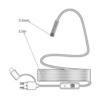 5,5 mm Micro USB Typ-c, USB, 3-v-1 Počítač Endoskopu Borescope Trubice Nepremokavé USB Inšpekcie Video Kamera Pre Android