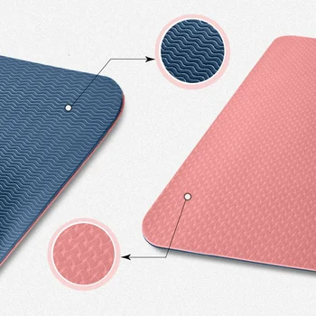 6 mm TPE Yoga Mat Non-Slip Ochrany Životného prostredia Protišmykových a Zahusťovanie Začiatočníkov Fitness Mat(Ružová + Modrá)