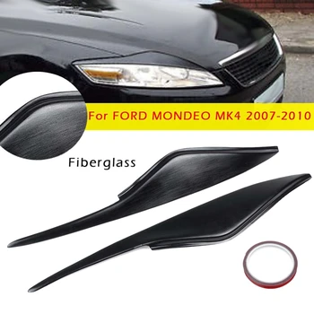 Auto Čierne Sklo Svetlometu Obočie Kryt Výbava Svetlomet Nálepky na Ford Mondeo MK4 na roky 2007-2013