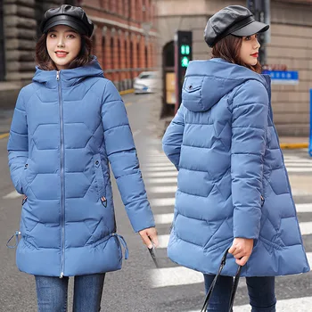 Cotday Hrubé Úplné Bežné Dlhý Zips Kórejský Módne Ženy Zime Teplá Bunda Žena Wear Coats Bavlna Parkas
