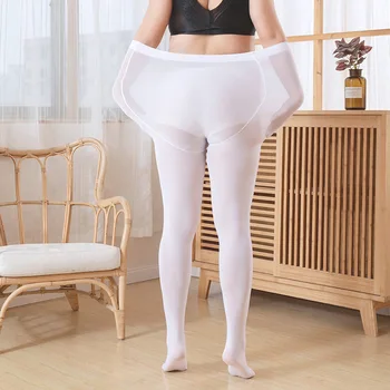 Nové Plus Veľkosť Sexy Priedušná Biele Pančuchy Transparentné Ženy Pantyhose Jar Jeseň Nylonové Pančucháče Tvárny Žena Pančuchy