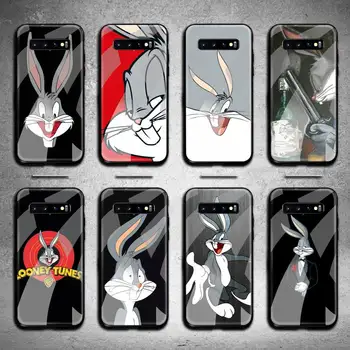 Looney tunes Cartoon bunny Telefón Prípade Tvrdeného Skla Pre Samsung S20 Plus S7 S8 S9 S10 Plus Poznámka 8 9 10 Plus