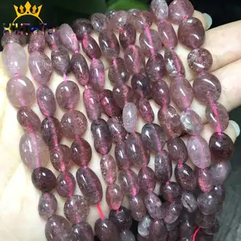 8-10 mm Nepravidelné Prírodné Cherry Quartz Voľné Dištančné Korálky Pre KUTILOV, Takže Náramok, Náhrdelník Šperky Kúzlo Príslušenstvo 15
