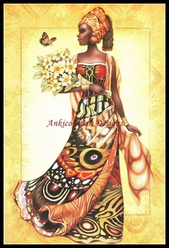 Výšivky Počíta Cross Stitch Súpravy na Vyšívanie - Remeslá 14 ct DMC Farba DIY Arts Ručné Decor - Africkej Ženy