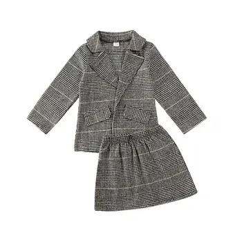 2020 Nové Módne Zimné Batoľa, Dieťa Dievča Oblečenie Prehrabať Kabát Top+Tutu Šaty Formálne Oblečenie Set