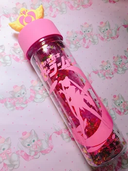 Sailor Moon Crystal Ružová Fľaša Na Vodu Star Medailón Pohára Cestovných Pohár Hrnček Prútik Stick Tsukino Usagi Pokoj Cosplay Prop Darček