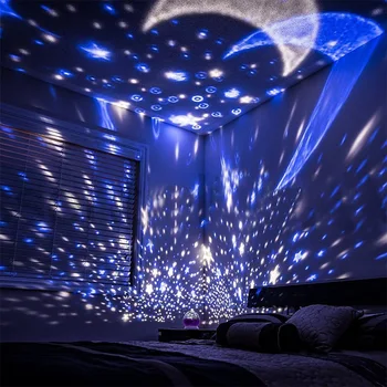 Hviezdne Nebo Projektor Galaxy Nočné Osvetlenie, Hviezdy, Mesiac Projektor LED Rotačné Noc Čítanie Pre Deti Spálne Dekorácie Dieťa Dary