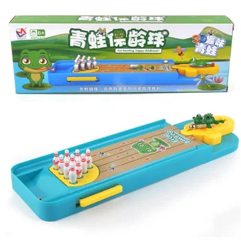 Mini Žaba Bowling Stolný Desktop Hru Detí Vzdelávacie Hračka Launcher Upozorňuje Rodič-dieťa, Interaktívne Hračky