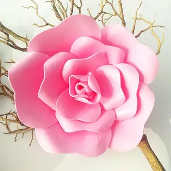 40 cm Obrie PE Pena Ploché Dno Umelé Ruže Kvet Svadobné Dekorácie Pozadie Stenu Falošné Kvetinová Výzdoba Domov Strán Ruže
