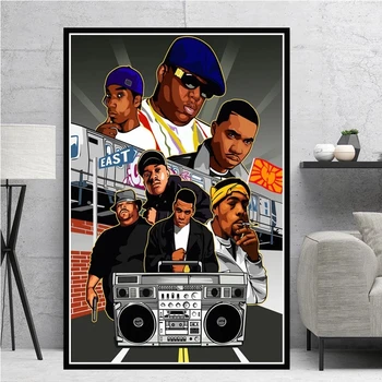Rapper Star Plátno na Maľovanie Hip Hop 2PAC Legenda Star Plagáty a Vytlačí Quadros Wall Art Obrázok pre Obývacia Izba Dekor Cuadros