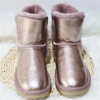 Nepremokavé Kožené Nové Originálne Cowskin Topánky Austrália Ženy Ovčia Vlna Topánky Zimné Čižmy Non-Slip Členkové dámske Topánky