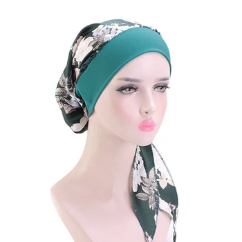 Ženy V Moslimských Hidžáb Vlasy Styling Spp Chemoterapii Kvetina Tlače Klobúk Turban Pokrytie Hlavy Šatku Zábal Pokrývku Hlavy Vlasy Styling Príslušenstvo
