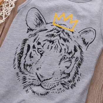 0-24 Mesiacov Novorodenca Dieťa Chlapec Oblečenie Tiger Tlač Bavlna Romper Jumpsuit Playsuit Oblečenie Hárem Oblečenie Letné Móda
