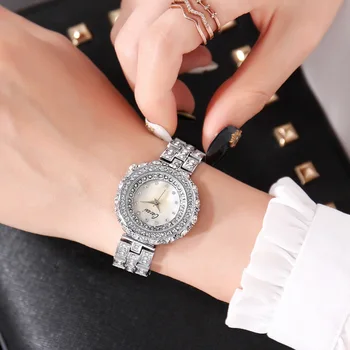New Horúce Luxury Diamond-montáž Dámske Hodinky Rose Gold Steel, Full Crystal Fashion študentky Quartz Ženy náramkové hodinky