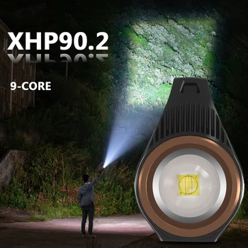 XHP90.2 Super Svetlé Postavený v 18650 Batérie Led Baterka Power Bank Prenosné Pochodeň Nabíjateľné Vysoko Kvalitné XHP70.2 Svietidla