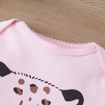 Dieťa dievča oblečenie Leopard Penguinromper+dlhý rukáv kombinézu+nohavice 2020 novonarodeného chlapca dojčenské oblečenie novorodenca lete nastaviť