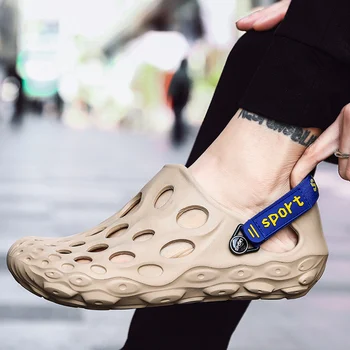 Chladné letné pánske sandále dizajn pár veľké veľkosti plážové sandále Kokosový obuv muži Vonkajšie osobnosti EVA mäkké vychádzkové topánky