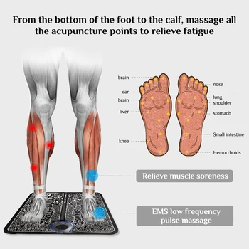 EMS Nohy Pad Smart Akupunktúra Nohy Masážny Vankúš Vibrácie Impulzov Elektrické Nohy Nohy Masér Pedikúra Stroj