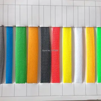 16 20M farby Izolácie Pletená Sleeving Tesný PET Drôt Káble Ochrany Rozšíriteľná Kábel Rukáv Drôt Loom