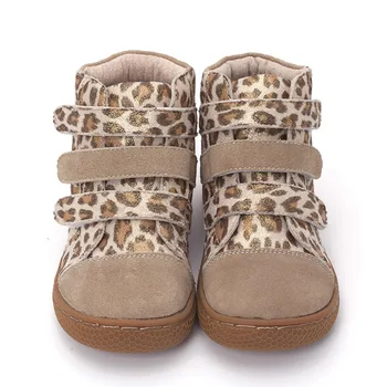 Pekny bosa Značky deti leopard členková obuv dieťa Kožené naboso topánky, batoľa dievčatá a chlapci topánky na jar jeseň 25-35