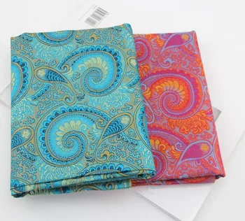 Nový 5 Dizajn, Emulácia hodváb Paisley vzor štýl najširšom uličke k Textílie Ručné handričkou umenie DIY deka Domov textilné tkaniny 50*75 cm