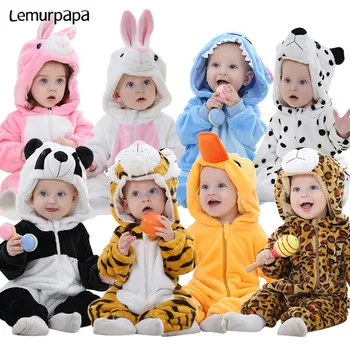 Zviera Tigre Leopardy Kigurumis Dieťa Romper Onesie mäkké Teplé Detské Oblečenie Cute Baby Chlapci, Dievčatá Onesies deti Oblečenie Kostým